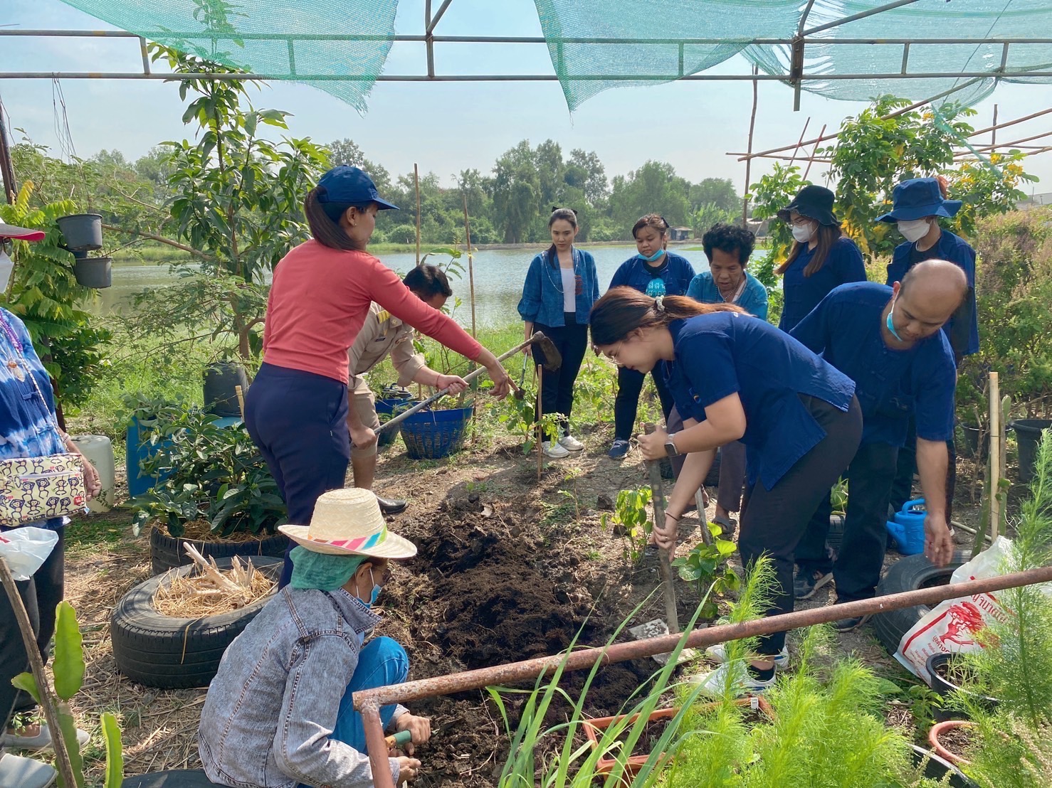 ????พช.สมุทรสาคร เอามื้อสามัคคี สร้างความมั่นคงทางอาหาร “ศูนย์การเรียนรู้โคกหนองนาโมเดล ????  วันที่ 30 มกราคม 2566 ภายใต้การกำกับดูแลของนายณรงค์รักร้อย ผู้ว่าราชการจังหวัดสมุทรสาคร นางศลิษา ม่วงใหม่ พัฒนาการจังหวัดสมุทรสาคร มอบหมาย นางณัฐภรณ์ ก่อนกำเนิด พัฒนาการอำเภอเมืองสมุทรสาคร พร้อมเจ้าหน้าที่พัฒนาชุมชนจังหวัดและอำเภอ ผู้นำท้องถิ่นและผู้นำท้องที่ คณะกรรมการหมู่บ้าน สมาชิกกองทุนพัฒนาบทบาทสตรี ประชาชน ดำเนินกิจกรรมเอามื้อสามัคคี ปลูกผักสวนครัว เพื่อเป็นการสร้างความมั่นคงทางอาหาร และแบ่งปันผลผลิตสู่ชุมชน เป็นการลดรายจ่ายในครัวเรือน ณ พื้นที่ “ศูนย์การเรียนรู้โคกหนองนาโมเดล”  หมู่ 2 ตำบลโคกขาม อำเภอเมืองสมุทรสาคร จังหวัดสมุทรสาคร  ? ภาพ/ข่าว…อำเภอเมืองสมุทรสาคร